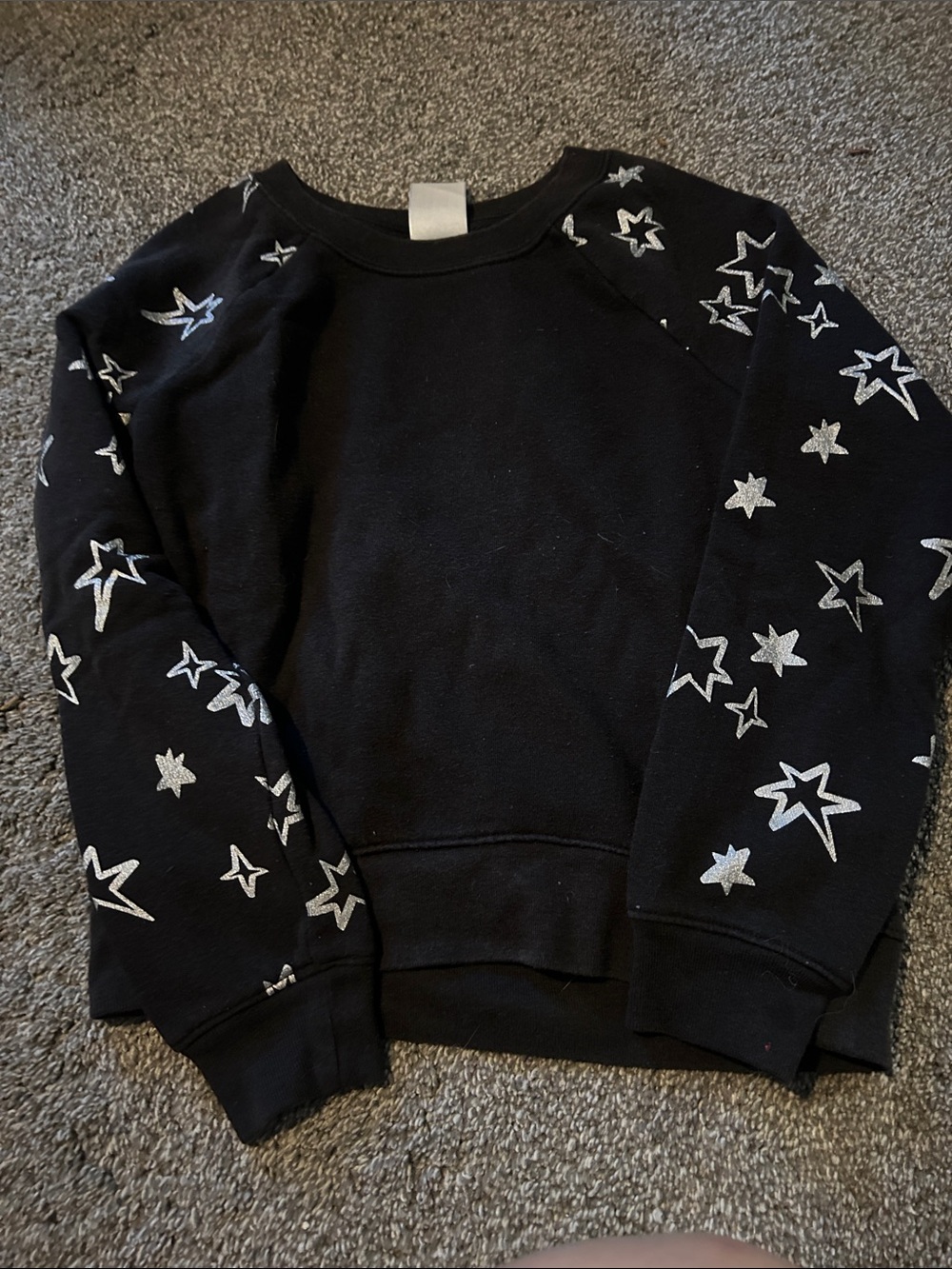 Athletic Works Black Sweatshirt with Silver Star Accents